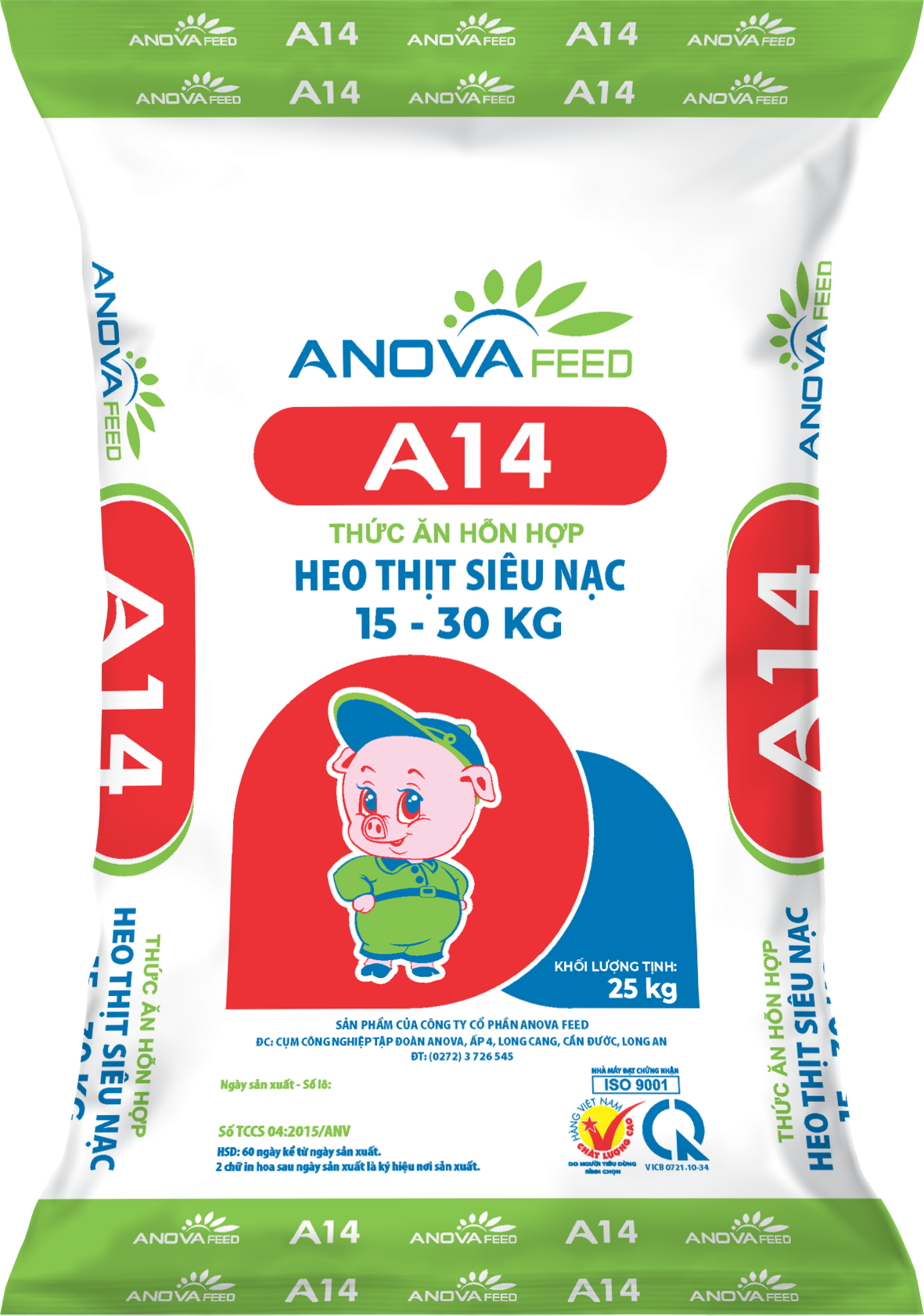 Thức ăn hỗn hợp HEO THỊT SIÊU NẠC 15 - 30 KG A14