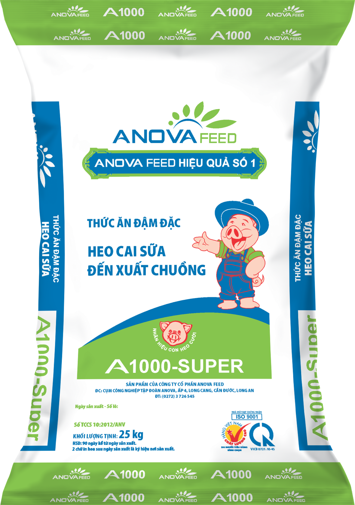 Thức ăn đậm đặc HEO CAI SỮA - XUẤT CHUỒNG A1000 - SUPER