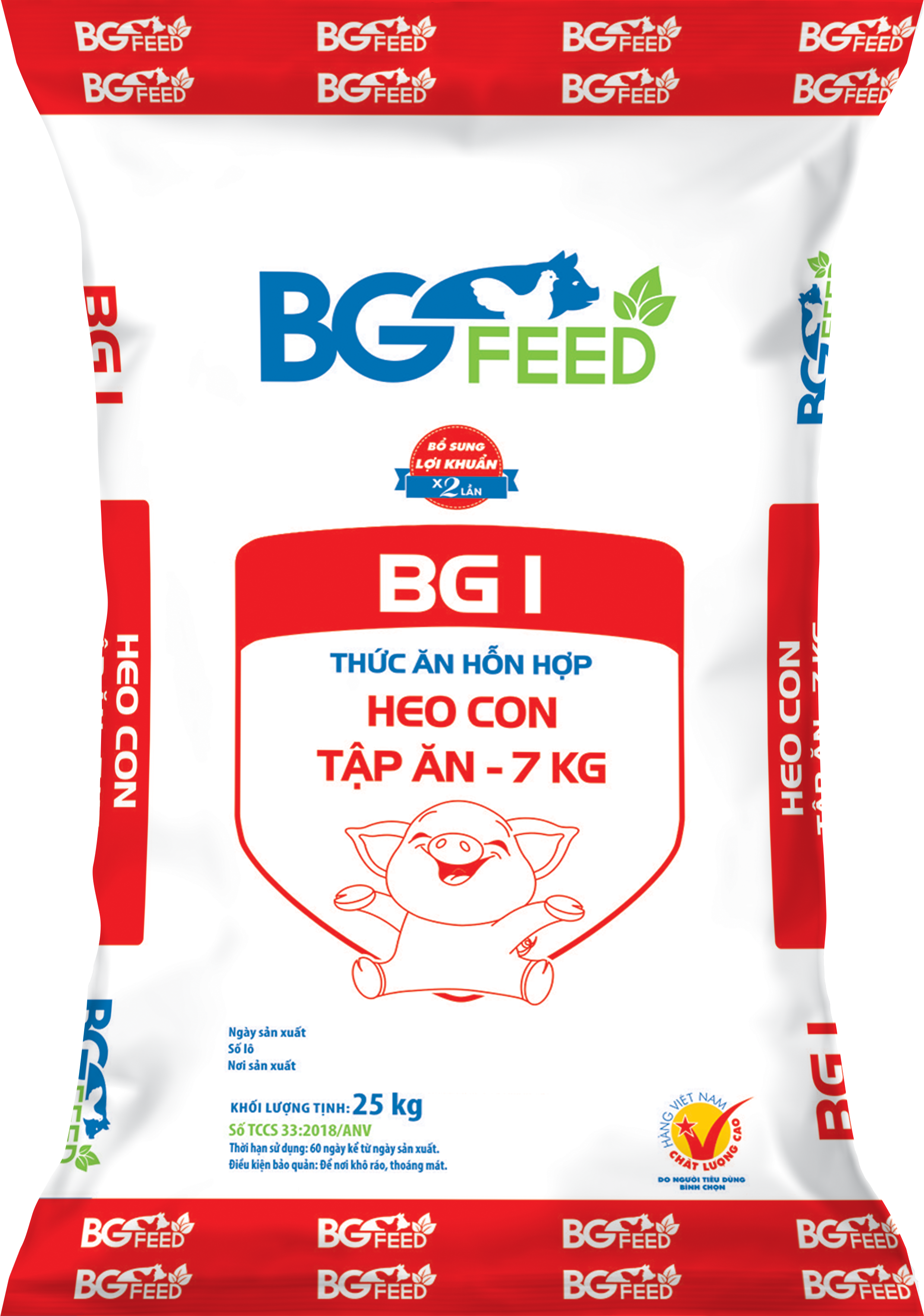 Thức ăn hỗn hợp HEO CON TẬP ĂN - 7kg BG1