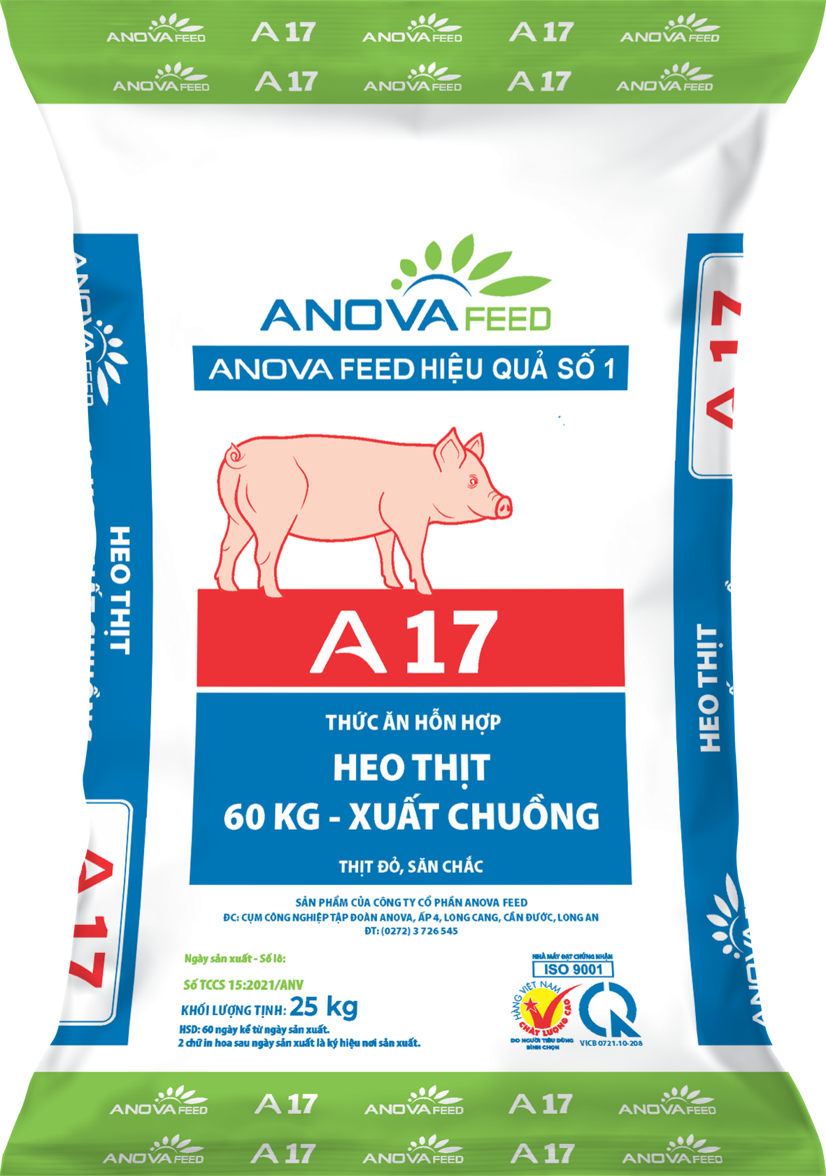 Thức ăn hỗn hợp heo thịt từ 60kg - xuất chuồng A17