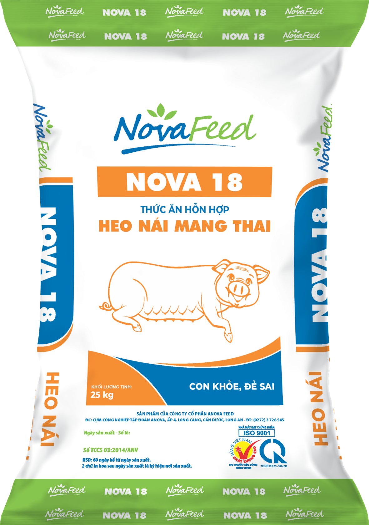 Thức ăn hỗn hợp dành HEO NÁI MANG THAI NOVA 18