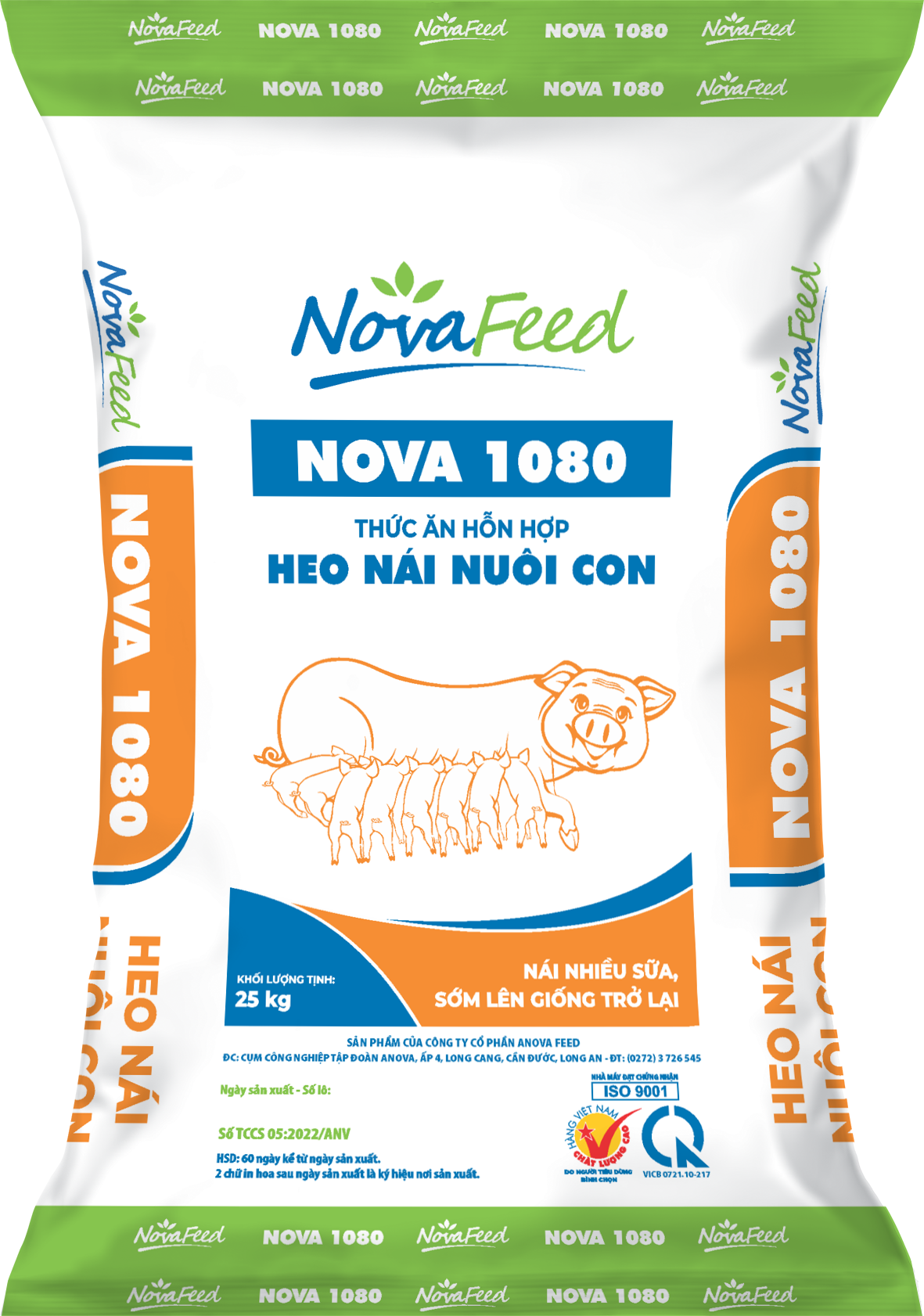 Thức ăn hỗn hợp dành HEO NÁI NUÔI CON NOVA 1080