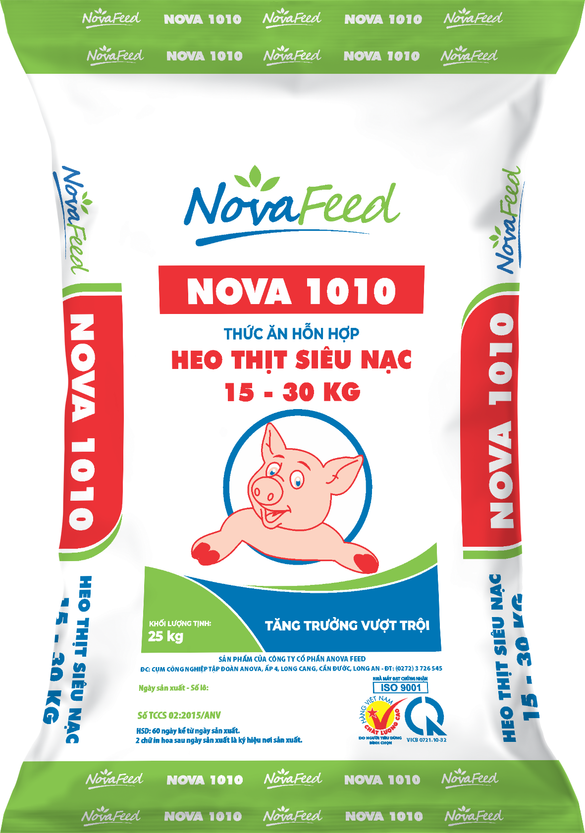 Thức ăn hỗn hợp cho heo thịt siêu nạc từ 15–30kg NOVA 1010
