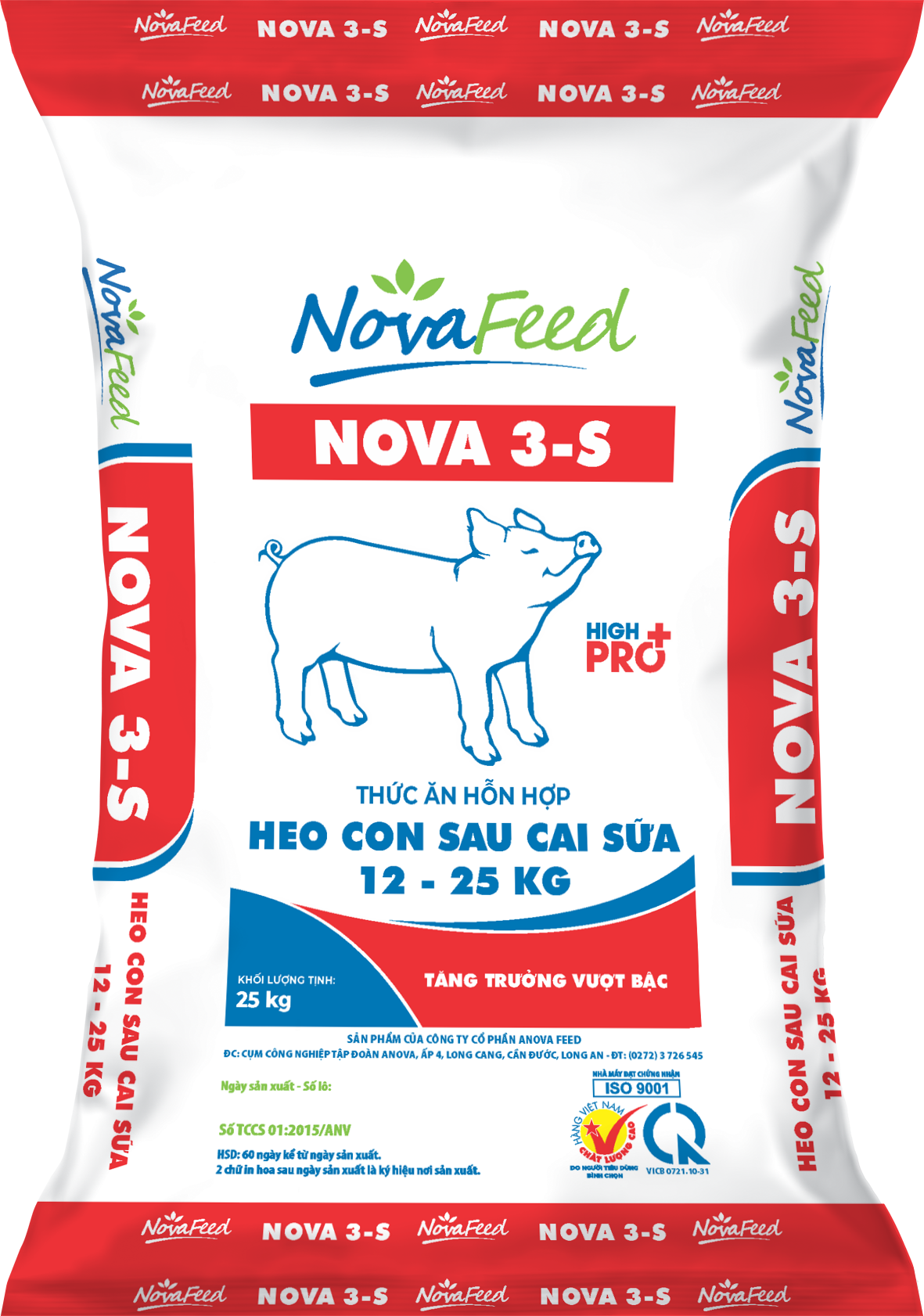 Thức ăn hỗn hợp HEO CON SAU CAI SỮA 12 - 25 KG NOVA 3-S