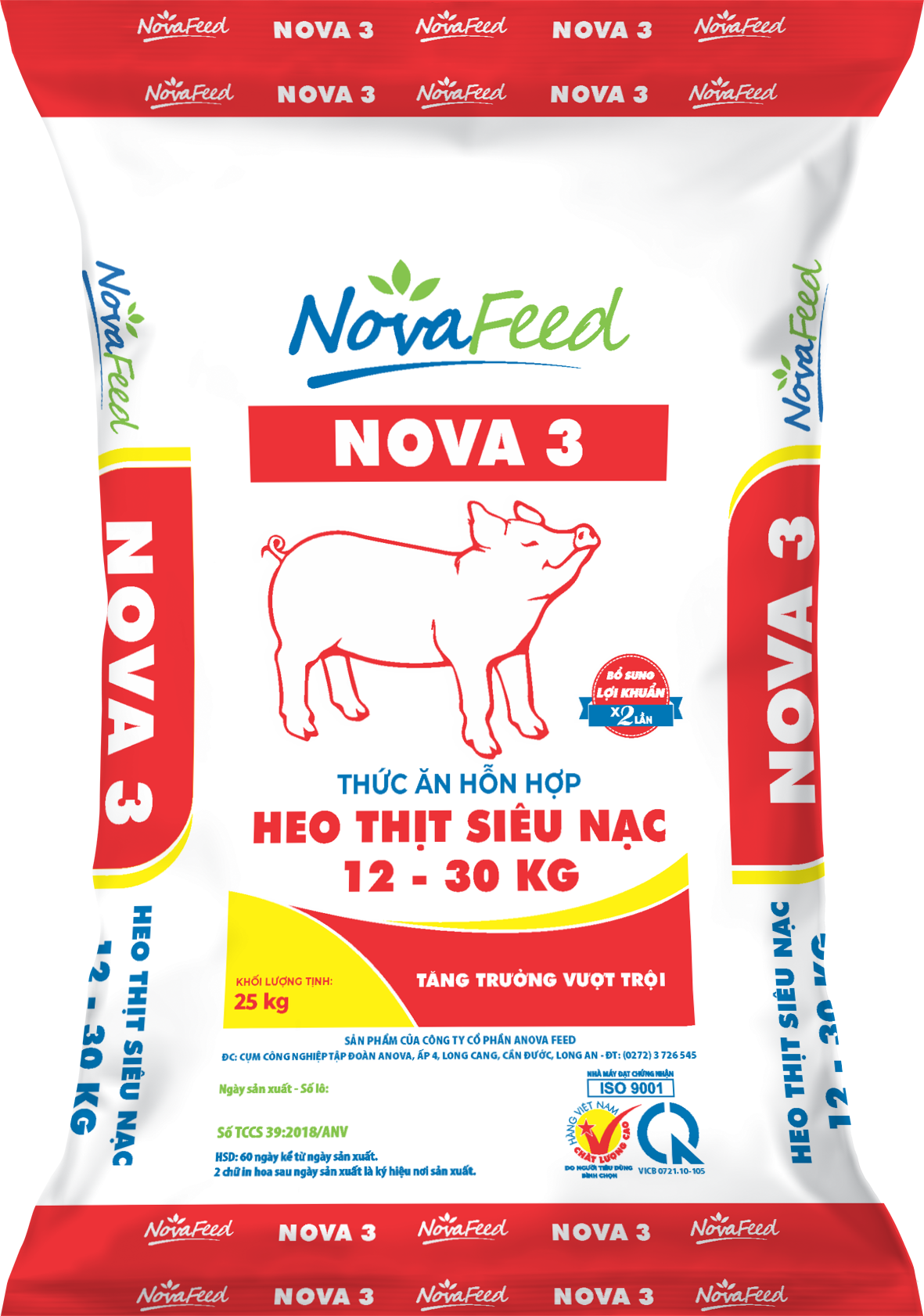 Thức ăn hỗn hợp dành HEO THỊT SIÊU NẠC 12 - 30 KG NOVA 3