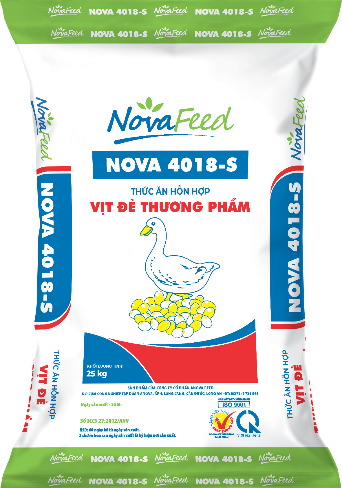 Thức ăn hỗn hợp dành VỊT ĐẺ THƯƠNG PHẨM NOVA 4018 - S