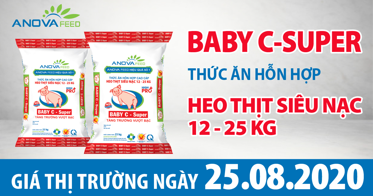 Anova Feed - Giá heo hơi hôm nay 25/08/2020 tiếp tục đi xuống từ 1.000 - 4.000 đồng/kg, cao nhất 86.000 đồng/kg.