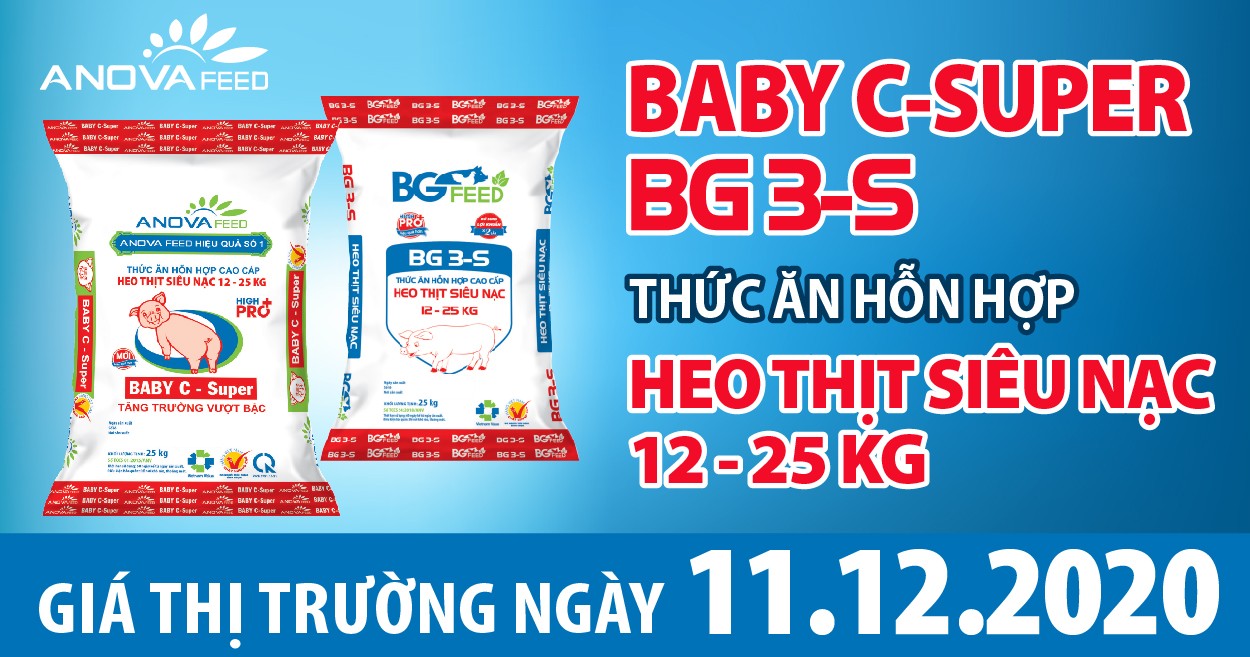 Anova Feed - Giá heo hơi 11/12/2020, tăng giảm trái chiều.