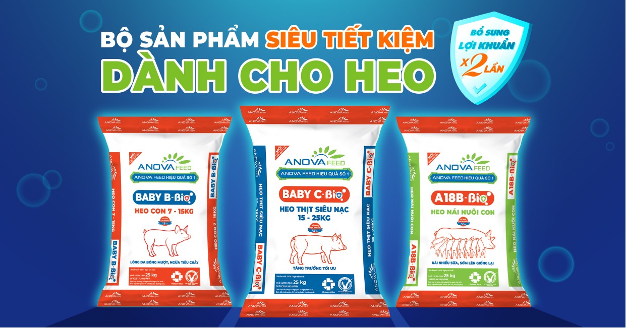 Sản phẩm "SIÊU TIẾT KIỆM" dành cho heo BABY B-BIO, BABY C-BIO, A18B-BIO