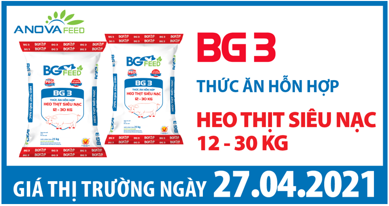 Anova Feed - Giá heo hơi 27/04/2021, tăng giảm nhẹ.