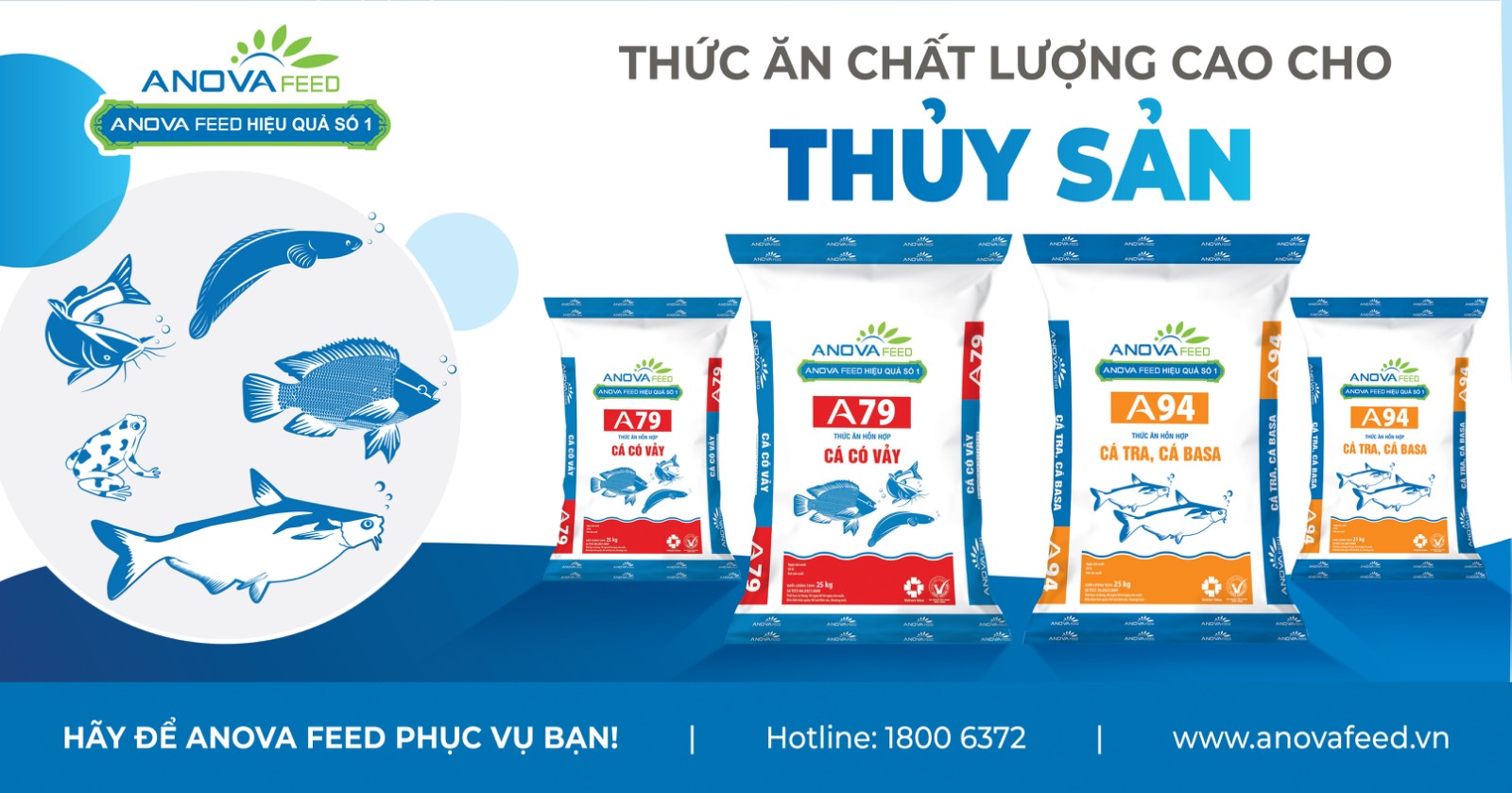 Sản phẩm dành cho cá có vảy A79; cá tra, basa A94