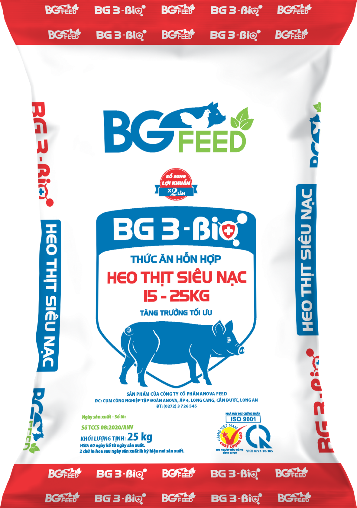 Thức ăn hỗn hợp heo thịt siêu nạc từ 15 - 25kg BG 3 - Bio