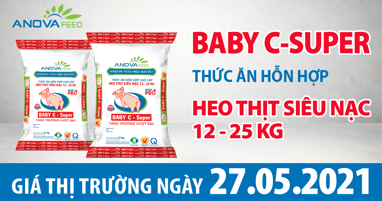 Anova Feed - Giá heo hơi ngày 27/05/2021 giảm nhẹ không đáng kể ở 1 vài địa phương