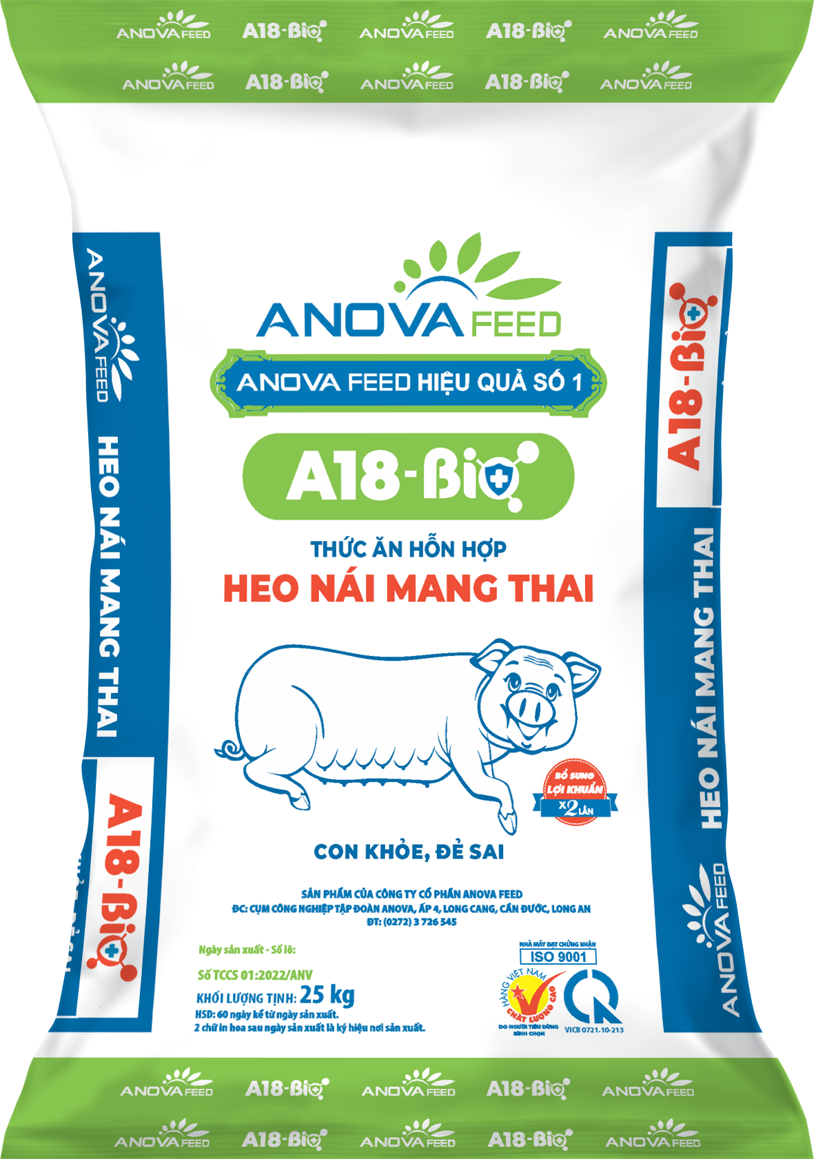 Thức ăn hỗn hợp HEO NÁI MANG THAI A18 - BIO