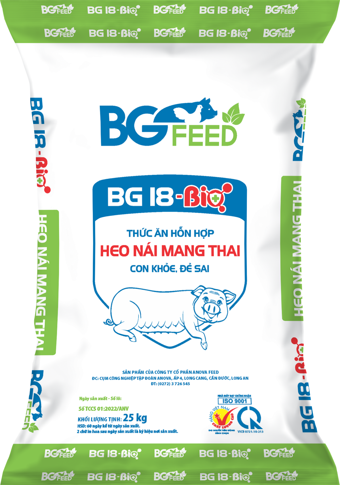 Thức ăn hỗn hợp heo nái mang thai BG18-BIO