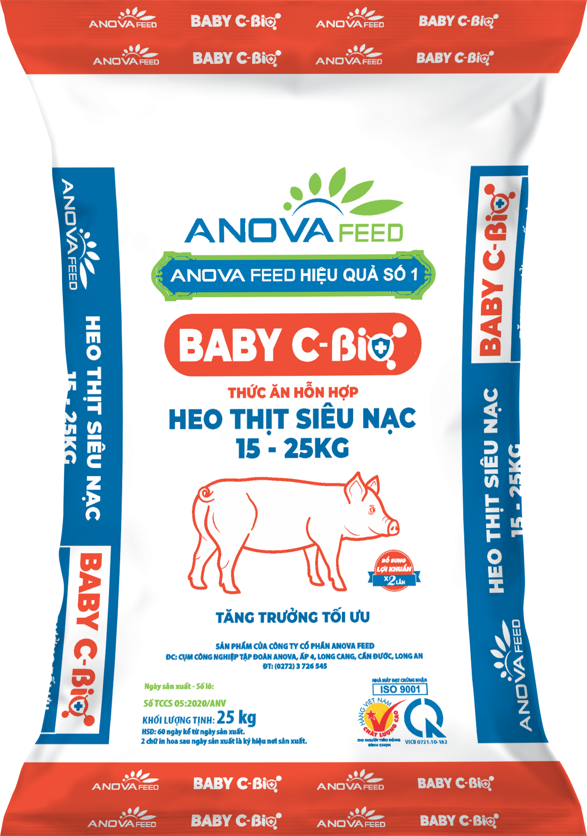 Thức ăn hỗn hợp heo thịt siêu nạc 15-25kg Baby C Bio