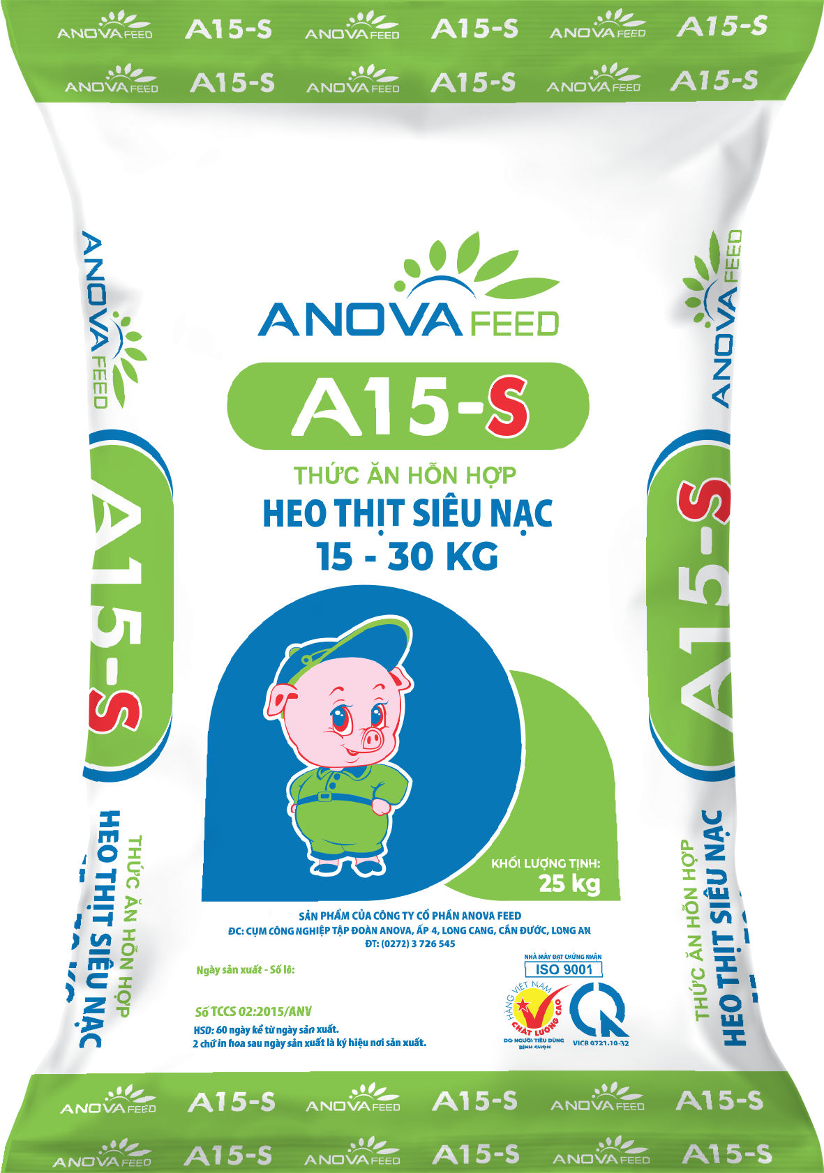 Thức ăn hỗn hợp HEO THỊT SIÊU NẠC 15 - 30 KG A15-S