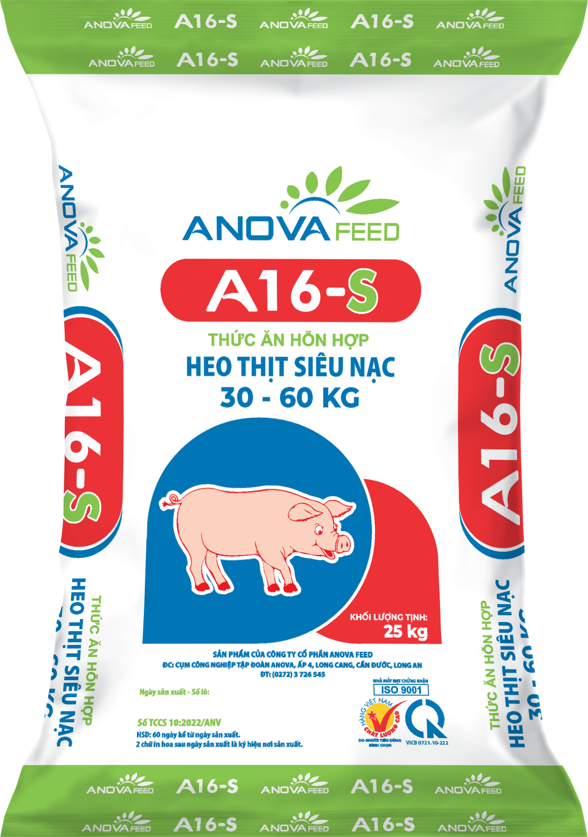 Thức ăn hỗn hợp HEO THỊT SIÊU NẠC 30 - 60kg A16 - S