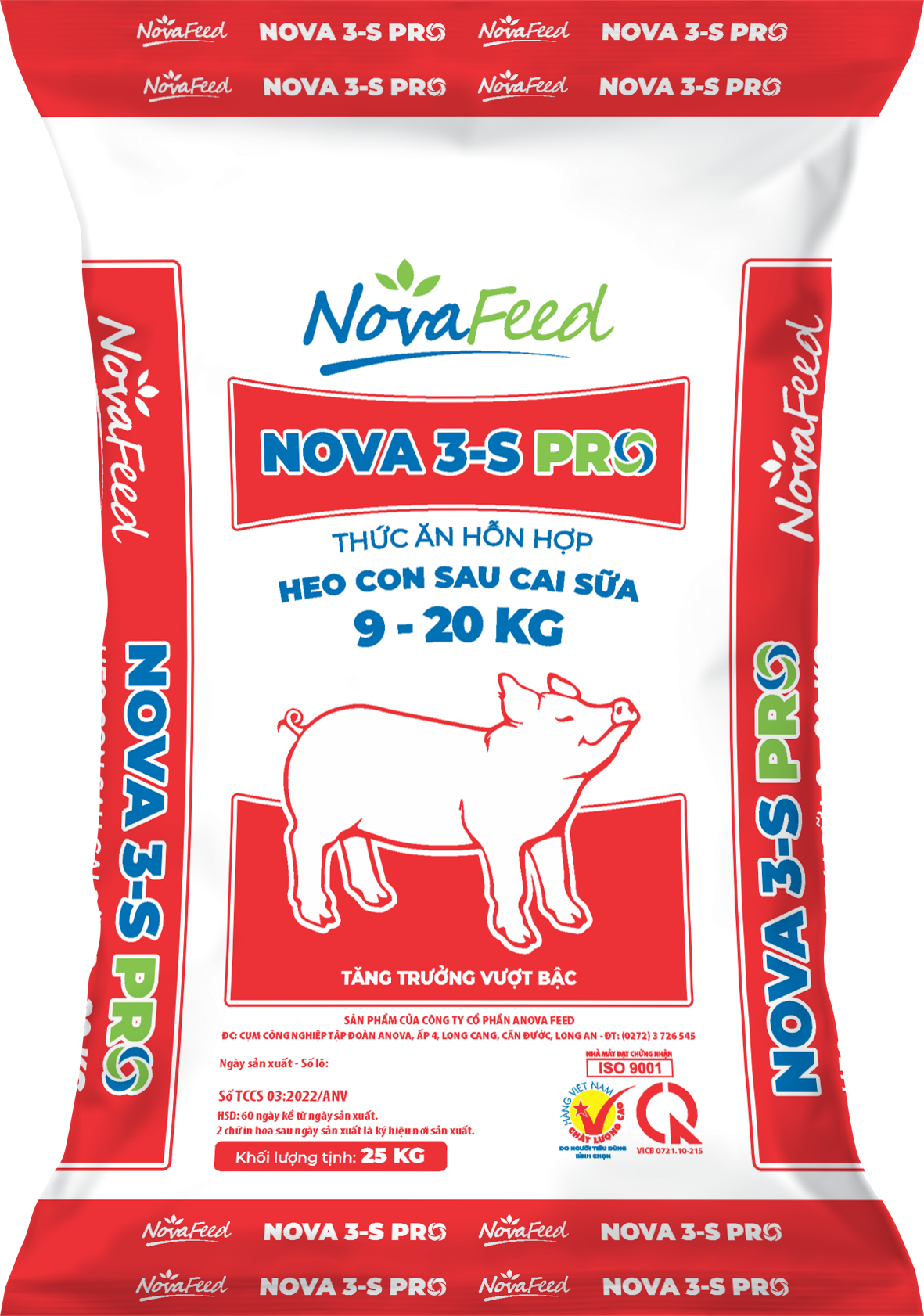 Thức ăn hỗn hợp cho HEO CON SAU CAI SỮA 9 - 20 KG NOVA 3 - S PRO