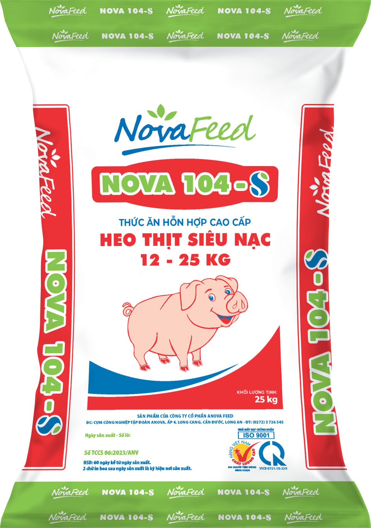 Thức ăn hỗn hợp HEO THỊT SIÊU NẠC 12 - 25kg NOVA 104-S