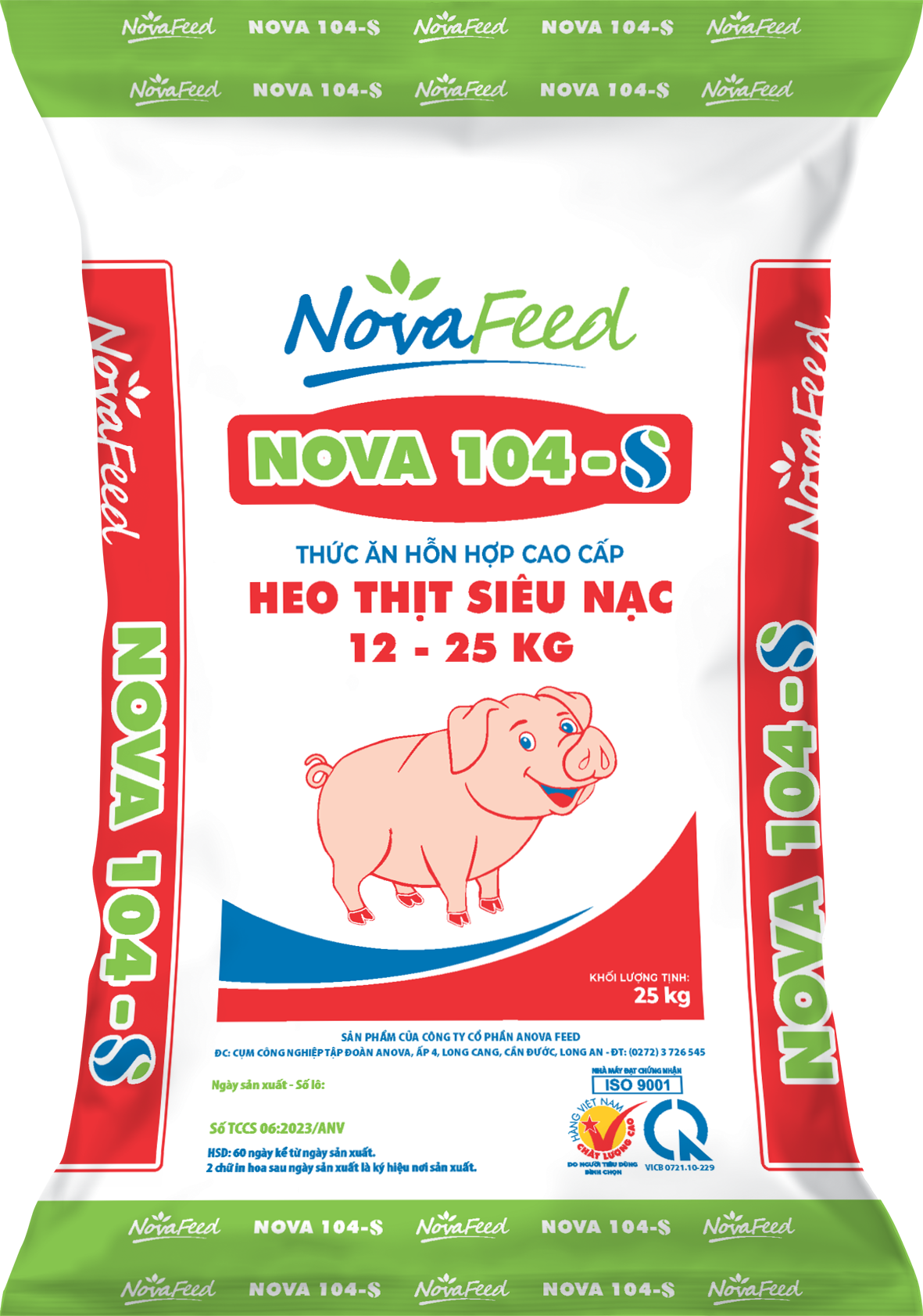 Thức ăn hỗn hợp HEO THỊT SIÊU NẠC 12 - 25 KG NOVA 104-S