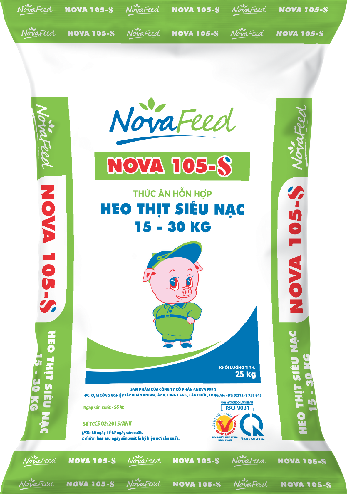 Thức ăn hỗn hợp HEO THỊT SIÊU NẠC 15 - 30kg NOVA 105 - S