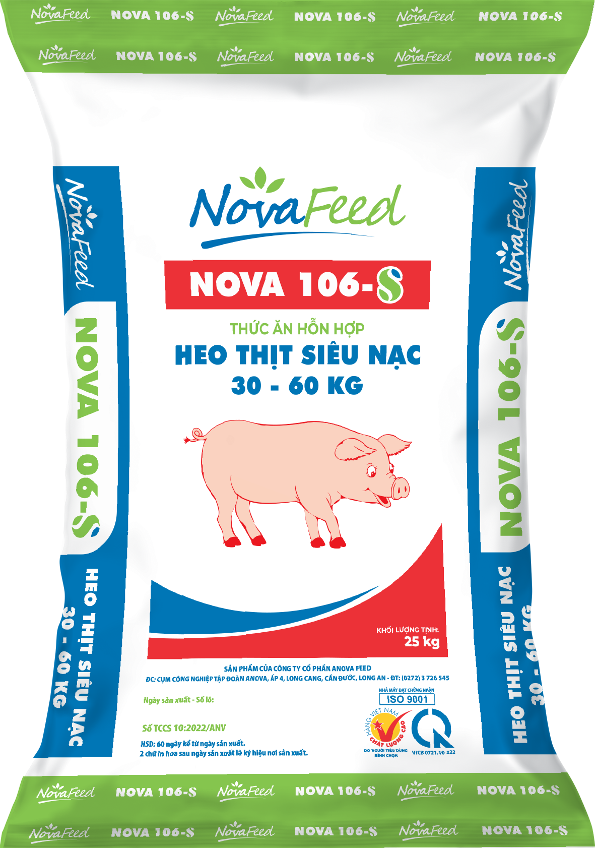 Thức ăn hỗn hợp heo thịt siêu nạc 30 - 60 KG NOVA 106-S