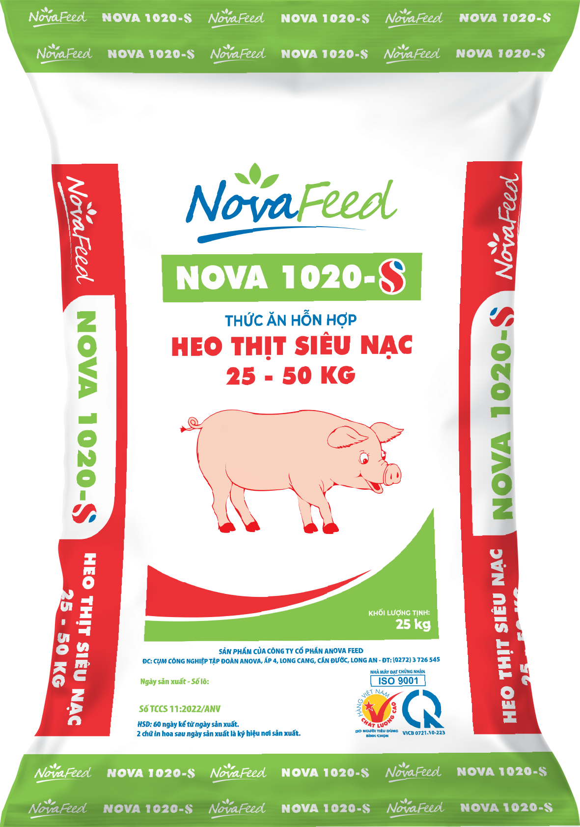 Thức ăn hỗn hợp heo thịt siêu nạc 25 - 50 KG NOVA 1020-S