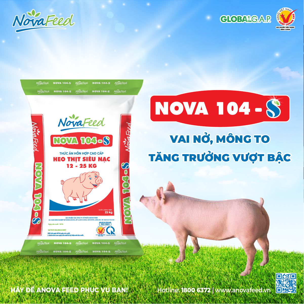 NOVA 104-S CÁM HEO THỊT SIÊU NẠC CHẤT LƯỢNG