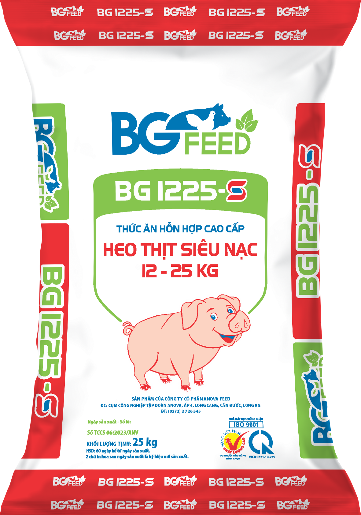 Thức ăn hỗn hợp cao cấp HEO THỊT SIÊU NẠC 12 - 25kg BG1225 - S