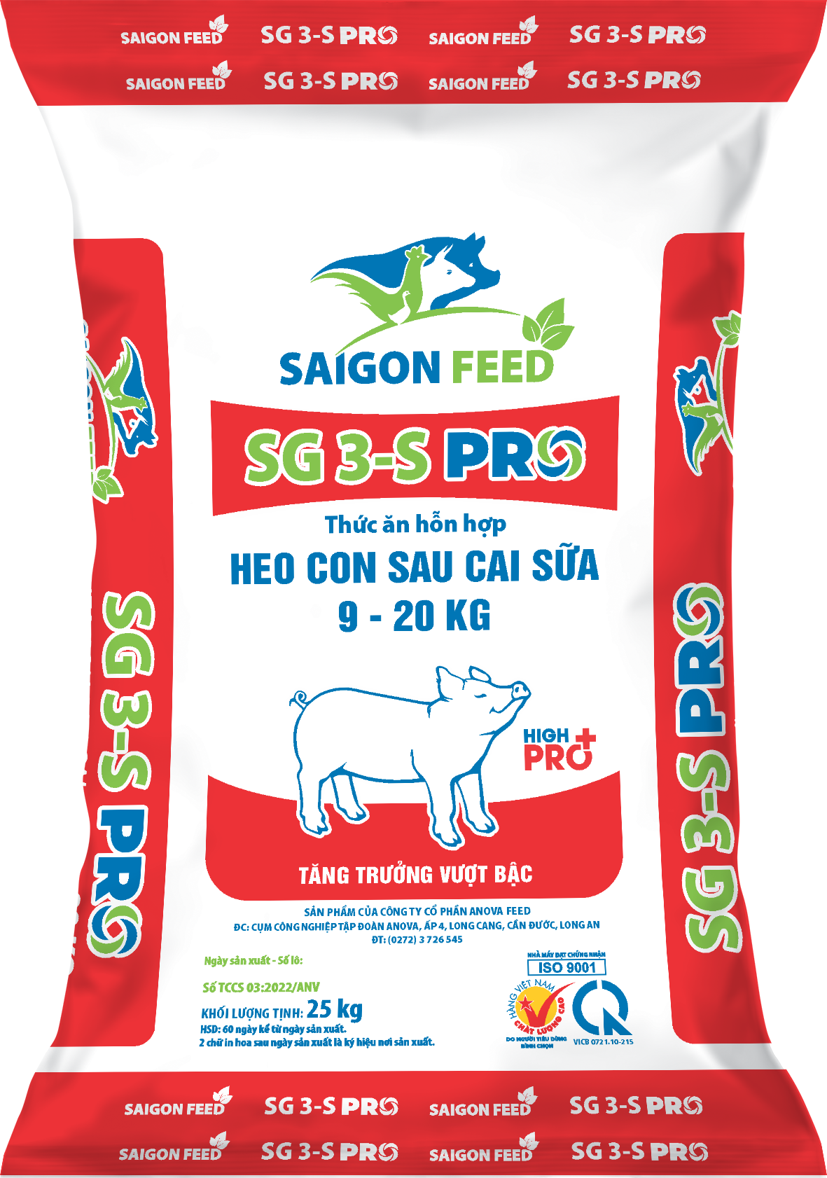 Thức ăn hỗn hợp HEO CON SAU CAI SỮA 9 - 20 KG SG 3-S PRO