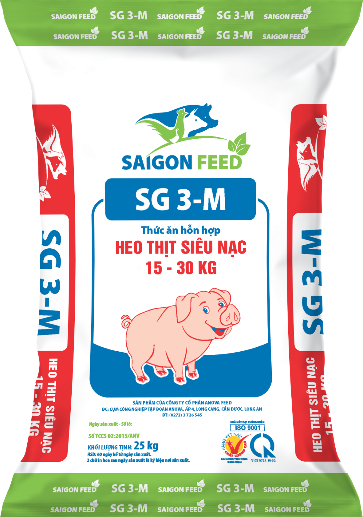 Thức ăn hỗn hợp HEO THỊT SIÊU NẠC 15 - 30kg SG3 - M
