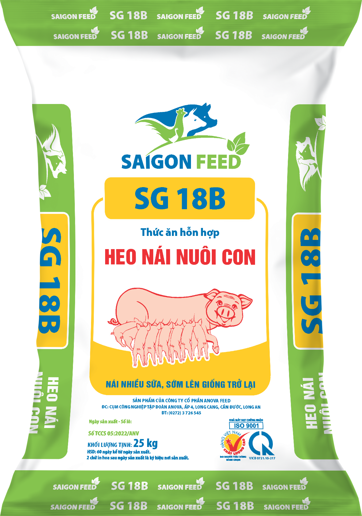 Thức ăn hỗn hợp HEO NÁI NUÔI CON SG 18B