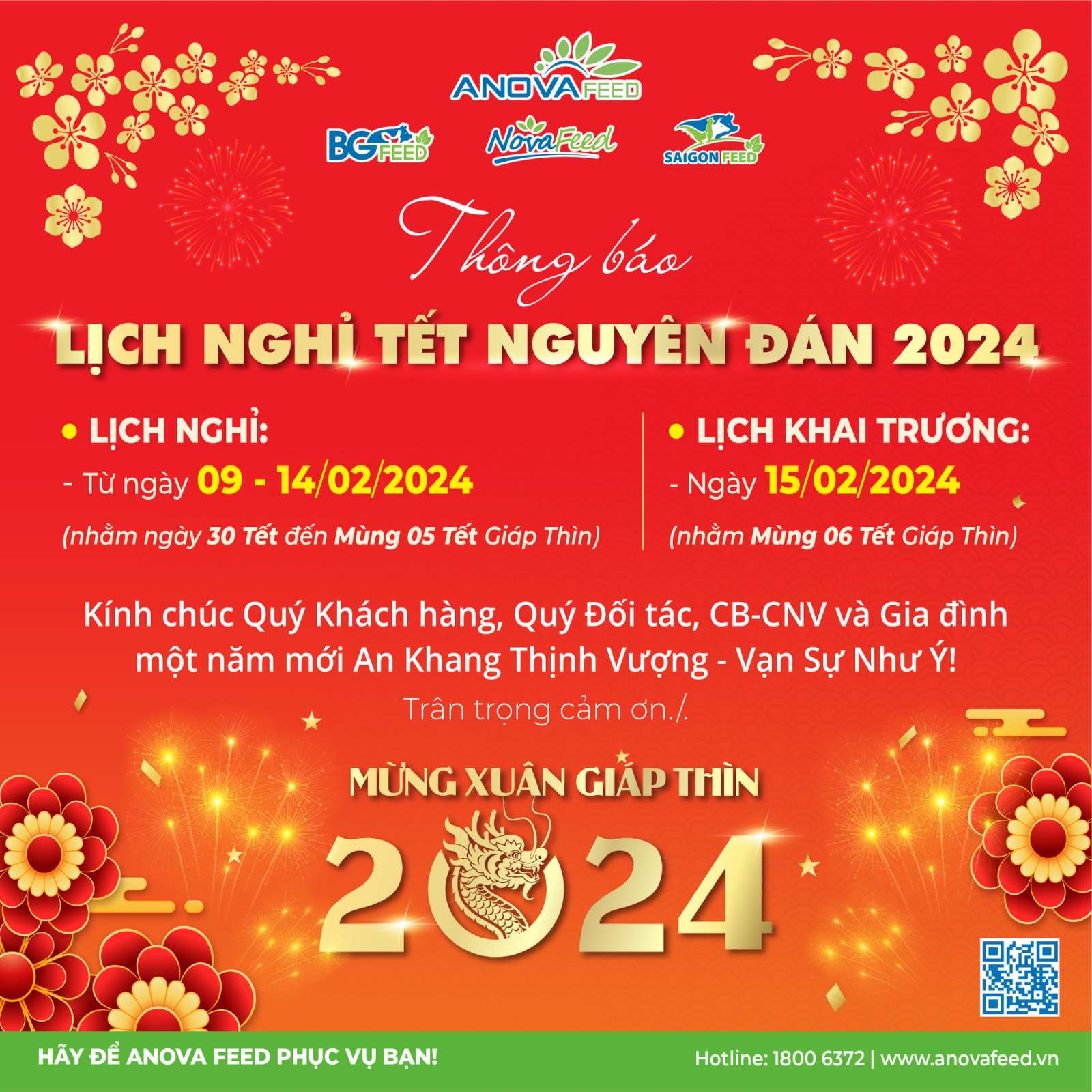 🔔 ANOVA FEED THÔNG BÁO LỊCH NGHỈ TẾT NGUYÊN ĐÁN 2024🔔