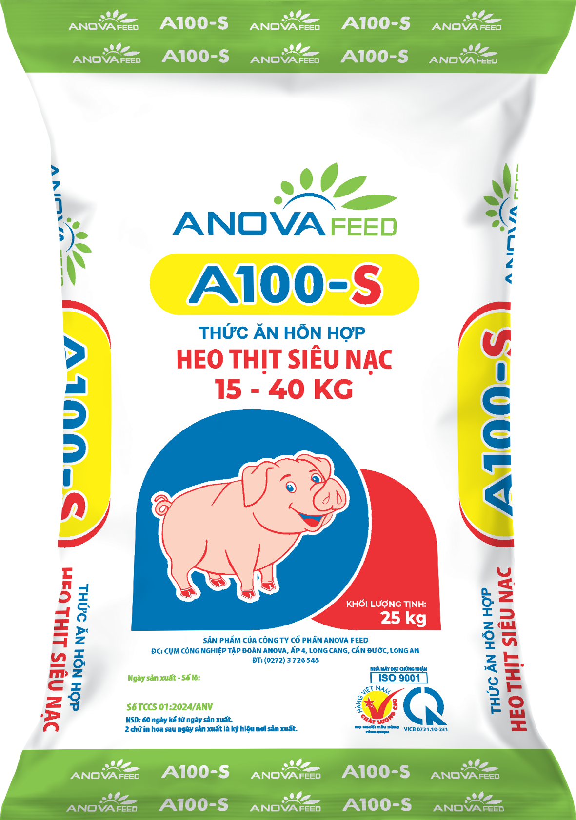 Thức ăn hỗn hợp HEO THỊT SIÊU NẠC 15 - 40 KG A100-S