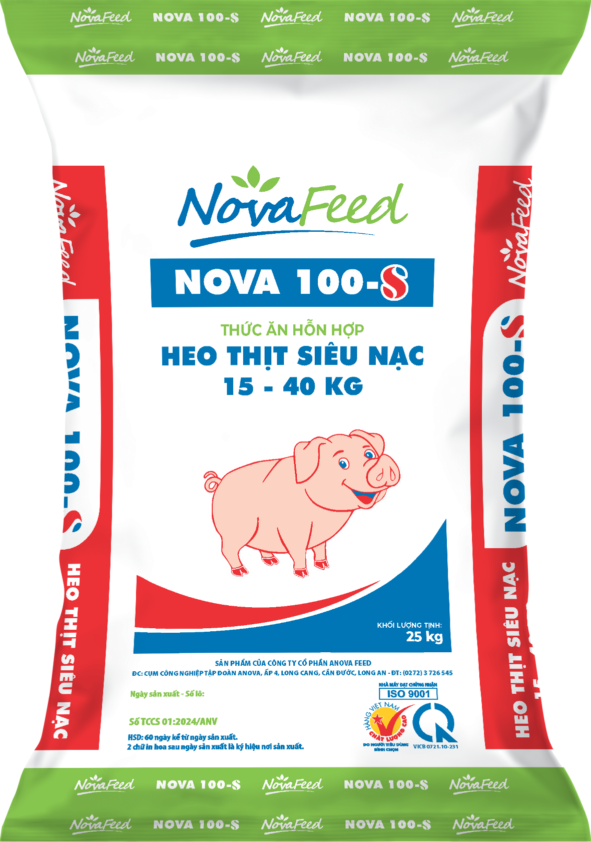 Thức ăn hỗn hợp HEO THỊT SIÊU NẠC 15 - 40 KG NOVA100-S