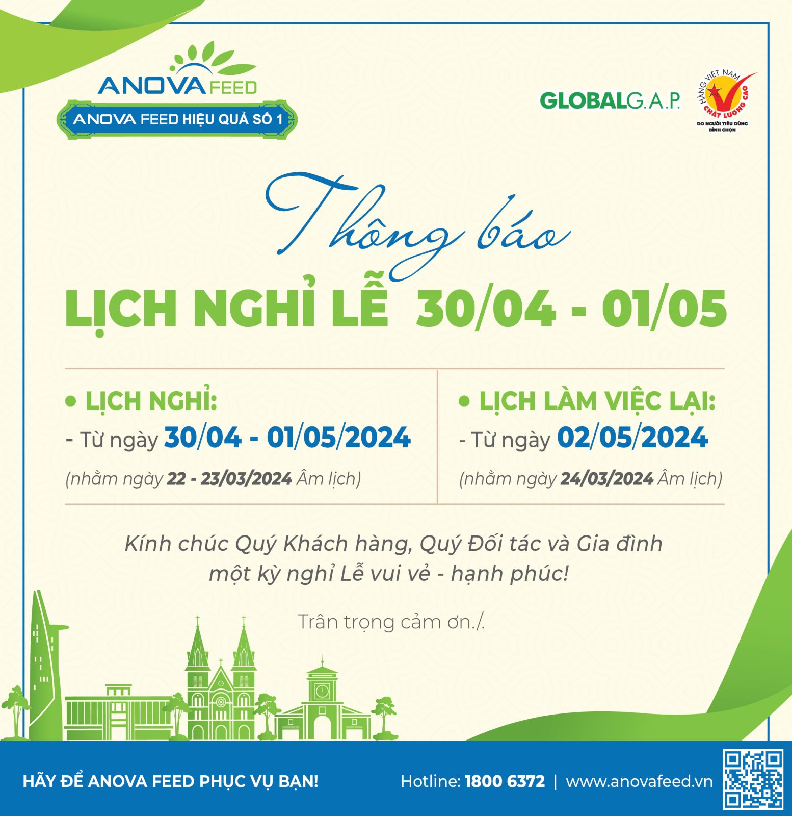 ANOVA FEED - THÔNG BÁO LỊCH NGHỈ LỄ 30/04 & 01/05