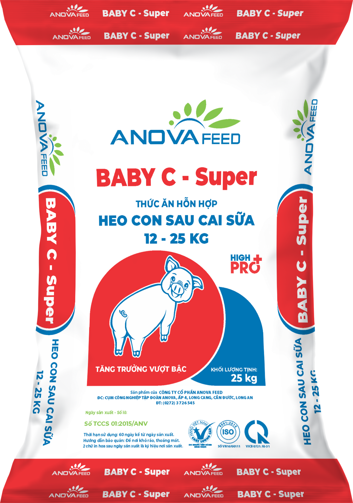 Thức ăn hỗn hợp heo con sau cai sữa 12 - 25kg